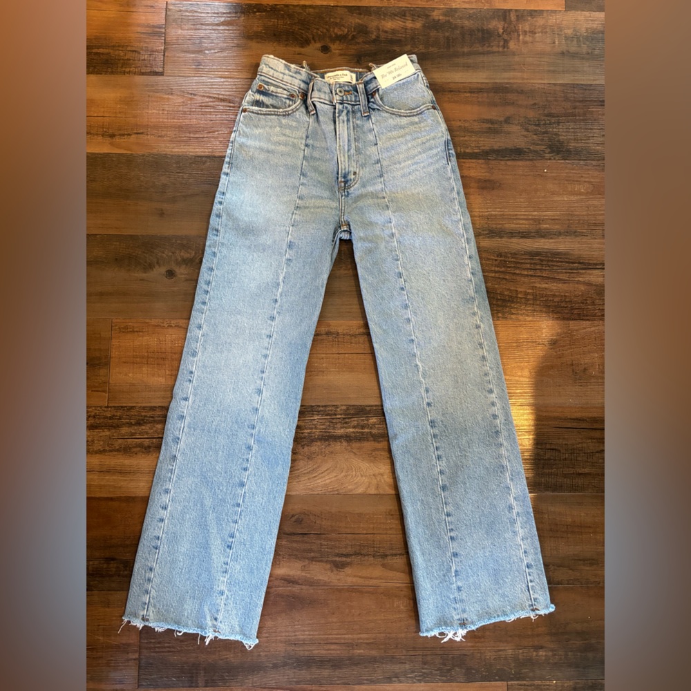 Abercrombie and Fitch Ultra High rise 90s relaxed vertical splice jeans